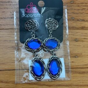 paparazzi Bold Royal Blue Faceted Drop Earrings